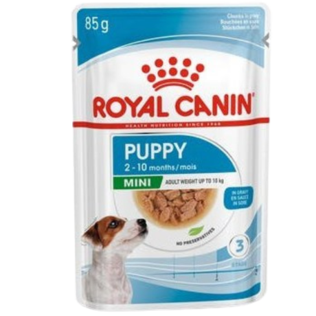 پوچ توله سگ مینی رویال کنین 85 گرم (توله سگ های نژاد کوچک)