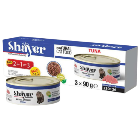 کنسرو گربه شایر نچرال پک 3 عددی ماهی 90 گرمی