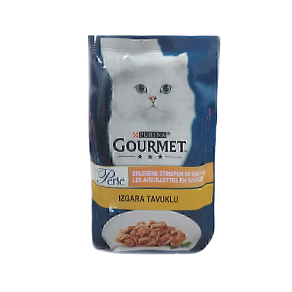 Untitled design - 2025-09-01T135303.284 پوچ گربه گورمت با طعم مرغ Gourmet Perle Chicken وزن 85 گرم