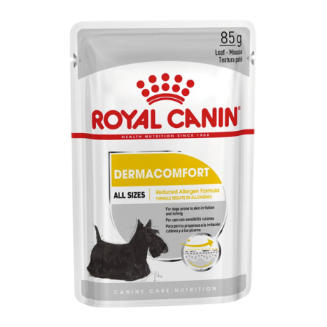 پوچ سگ درما کامفورت رویال کنین Royal Canin DermaComfort وزن 85 گرم