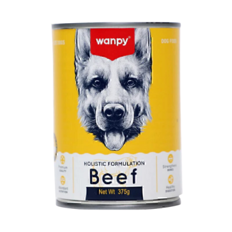 کنسرو سگ ونپی با طعم گوشت گاو Wanpy Beef Dog Food وزن 375 گرم
