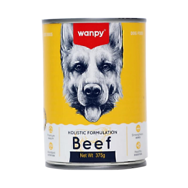 Untitled design - 2025-09-01T163655.139 کنسرو سگ ونپی با طعم گوشت گاو Wanpy Beef Dog Food وزن 375 گرم