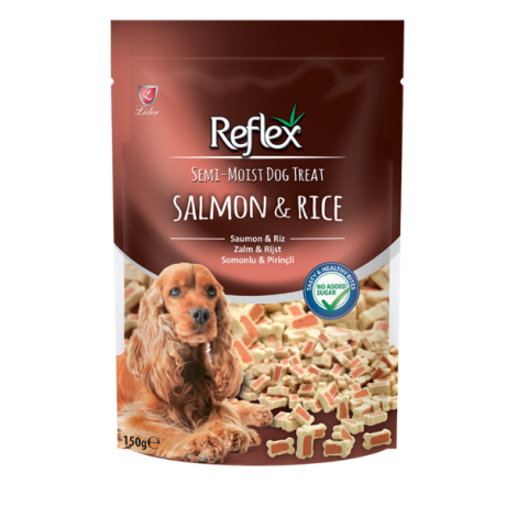 تشویقی سگ رفلکس سالمون و برنج طرح استخوان 150 گرم