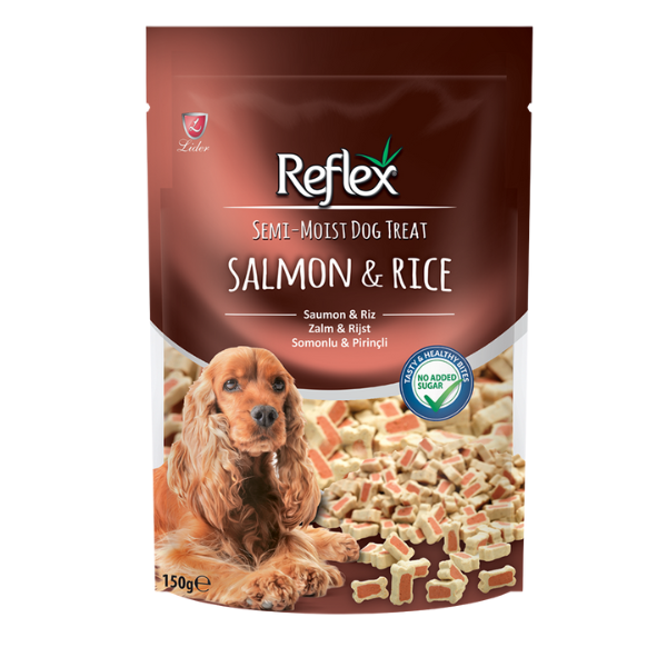 تشویقی سگ رفلکس سالمون و برنج طرح استخوان 150 گرم