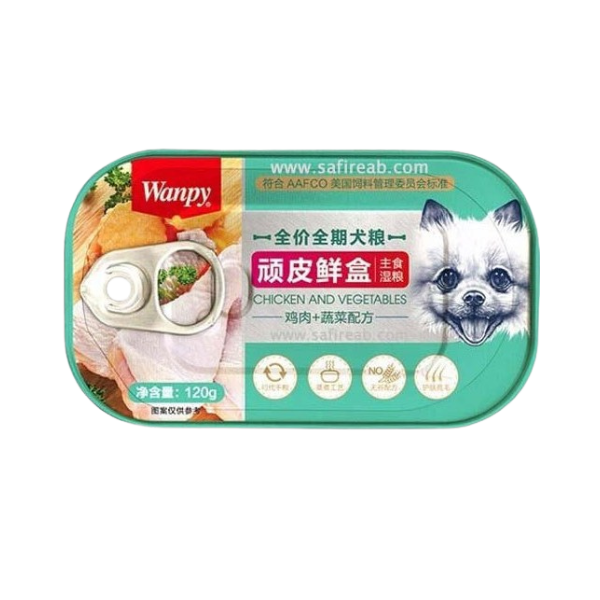 (ونپی) خوراک کاسه ای سگ با طعم مرغ و سبزیجات 120 گرمی