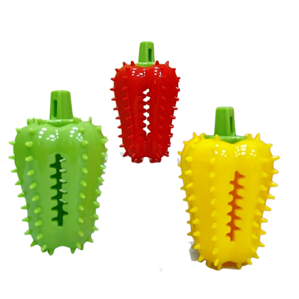 Untitled design - 2025-09-02T154713.883 اسباب بازی دنتال مخزن دار سگ مدل فلفل دلمه