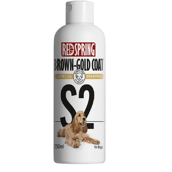 Untitled design - 2025-09-02T160156.171 شامپو مخصوص سگ، با موهای قهوه ای و طلایی، 250 میلی لیتر، رد اسپرینگ