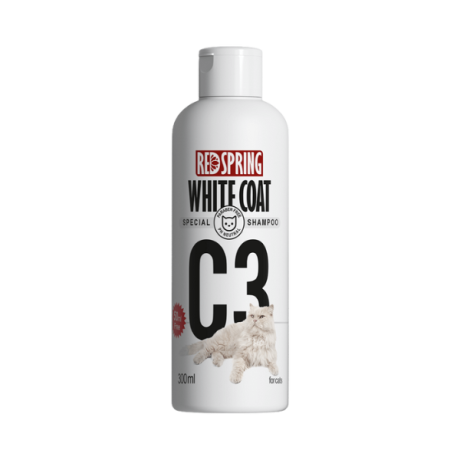 شامپو تخصصی مخصوص گربه با موهای سفید و روشن (مدل C3) رد اسپرینگ C3 special shampoo white coat حجم ۲۵۰ میلی لیتر