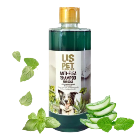 شامپو ضد کک و کنه مخصوص سگ با عصاره آلوئه ورا و رایحه نعنا-یو اس پت