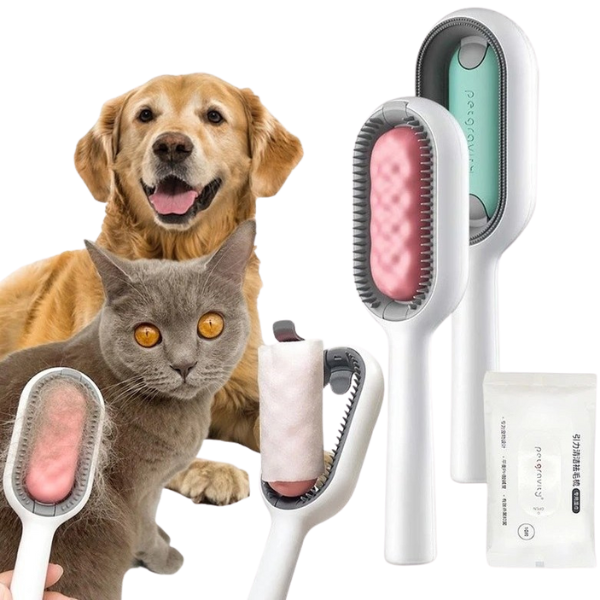 Untitled design - 2025-09-02T184241.971 شانه و پرزگیر گربه و سگ دو طرفه مخصوص انواع مو