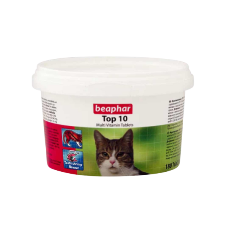 قرص مولتی ویتامین گربه، مدل تاپ 10، 180 عددی، بیفار