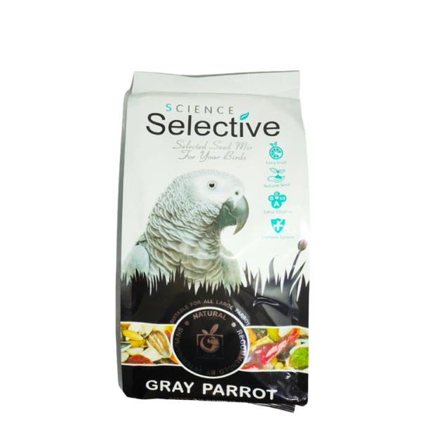 Untitled design - 2025-09-03T152642.868 غذای کاسکو سلکتیو مدل GRAY PARROT وزن ۱ کیلوگرم