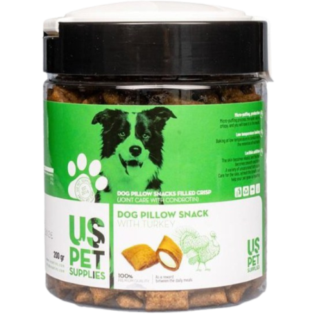 تشويقي مغزدار سگ یو اس پت تقويت مفاصل طعم بوقلمون 200گرم