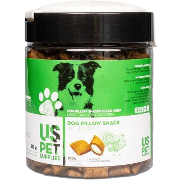 تشويقي مغزدار سگ یو اس پت تقويت مفاصل طعم بوقلمون 200گرم