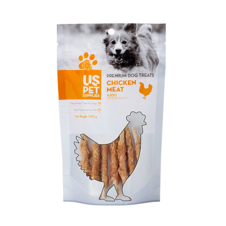 تشویقی سگ یو اس پت مدل کرانچی مدادی دور گوشت طعم مرغ وزن 100 گرم