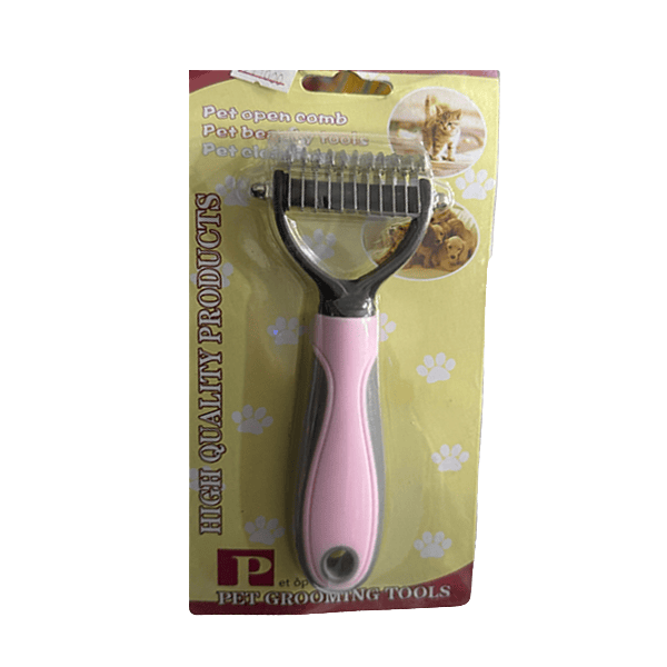 شانه گره بازکن دو طرفه سگ و گربه با دسته ژلاتینی