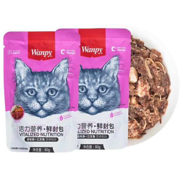 Untitled design - 2025-09-03T185503.670 غذای پوچ گربه ونپی مدل سالمون و ماهی تن وزن 80 گرم