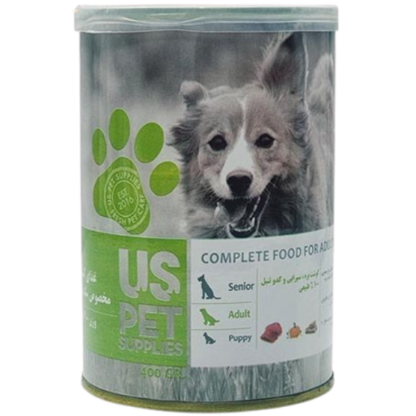 (یو اس پت) کنسرو سگ با طعم گوشت بره و سیرابی و کدو تنبل 400 گرمی