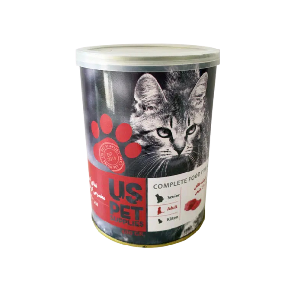 Untitled design - 2025-09-05T150746.224 کنسرو مخصوص گربه، حاوی گوشت خالص گاو، پته، 400 گرمی، یو اس پت