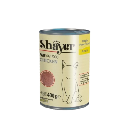 کنسرو پته گربه شایر طعم مرغ و بوقلمون 400 گرمی