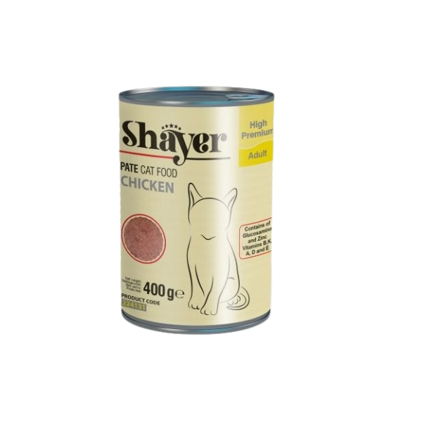 کنسرو پته گربه شایر طعم مرغ و بوقلمون 400 گرمی