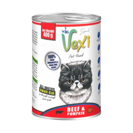 کنسرو گربه وکسی مدل پته با طعم گوساله و کدو تنبل ۴۰۰ گرمی