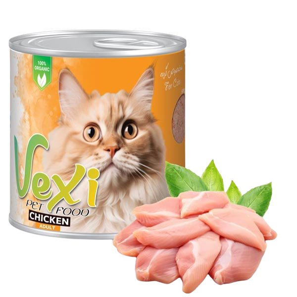 Untitled design (54) کنسرو پته ای گربه وکسی طعم گوشت مرغ 800 گرمی