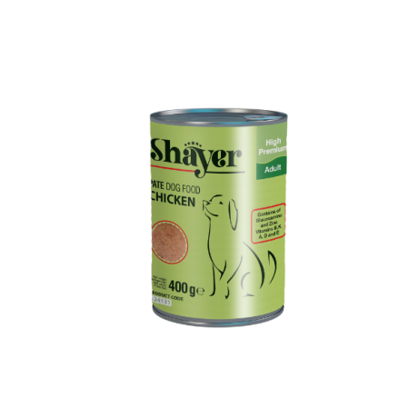 کنسرو پته سگ شایر با طعم مرغ وزن 400 گرم