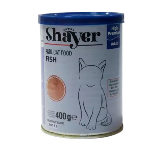 Untitled design (61) کنسرو غذای گربه با طعم ماهی شایر Shayer Pate With Fish وزن 400 گرم