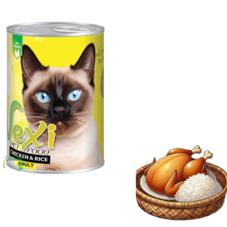 کنسرو پته ای گربه وکسی طعم مرغ و برنج 400 گرمی