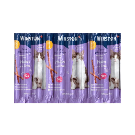 تشویقی مدادی گربه، حاوی مرغ و اردک، 10 عددی، وینستون