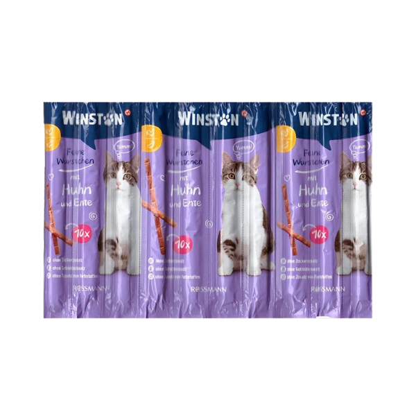 تشویقی مدادی گربه، حاوی مرغ و اردک، 10 عددی، وینستون