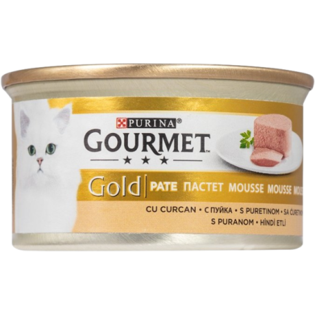 کنسرو گربه گورمت مدل پته ای طعم بوقلمون 85 گرم (