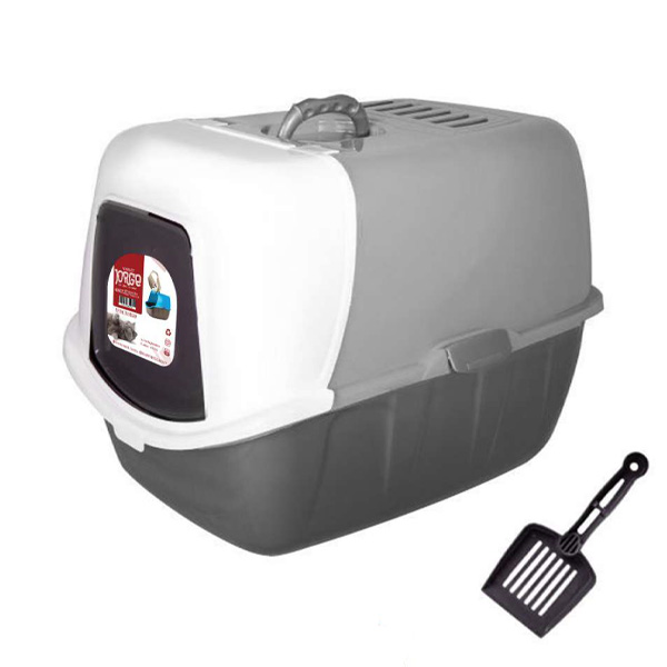 ظرف خاک گربه مسقف مدل جورج به همراه بیلچه ظرف خاک گربه مسقف مدل جورج به همراه بیلچه