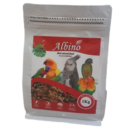 غذای پرندگان آلبینو مدل مخلوط سوپر لوکس طوطی سانان وزن 1000 گرم