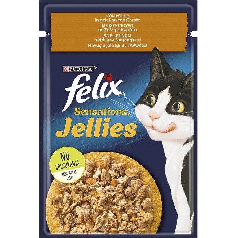 غذای پوچ گربه با طعم مرغ و هویچ فلیکس (Felix Pouch With Chicken And Carrot In Jelly) وزن 85 گرم غذای پوچ گربه با طعم مرغ و هویچ فلیکس وزن 85 گرم