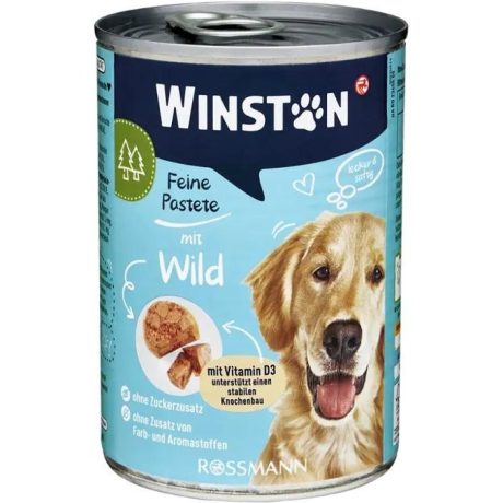 كنسرو Winston مدل Adult - Mit Wild مخصوص سگ تهیه شده از گوشت شكار - 400 گرم