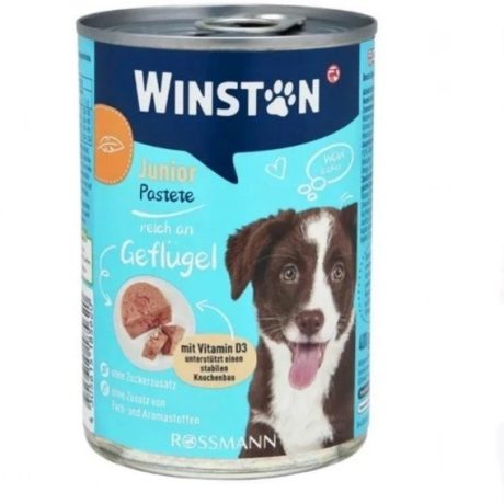كنسرو Winston مدل Junior - Reich An Geflugel مخصوص توله سگ تهیه شده از گوشت مرغ - 400 گرم