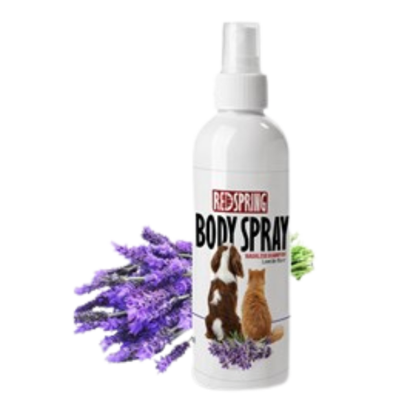 Untitled design (13) اسپری ضد عفونی بدن سگ و گربه رد اسپرینگ با لاوندر 150 میل