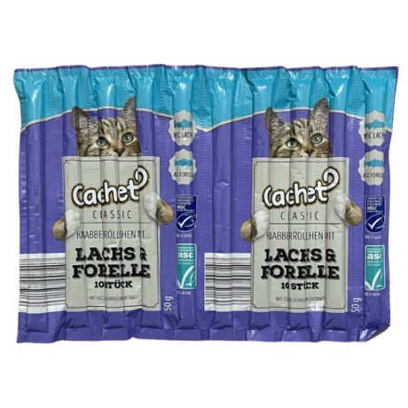 اسنک تشویقی گربه کچت مدل Lachs and forelle بسته 10 عددی