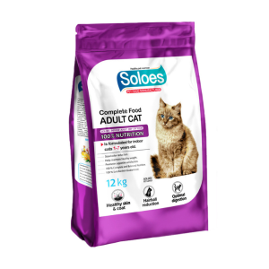 غذای خشک گربه بالغ سولواس با طعم مرغ Soloes Complete Food Adult Cat With Chicken وزن 12 کیلوگرم
